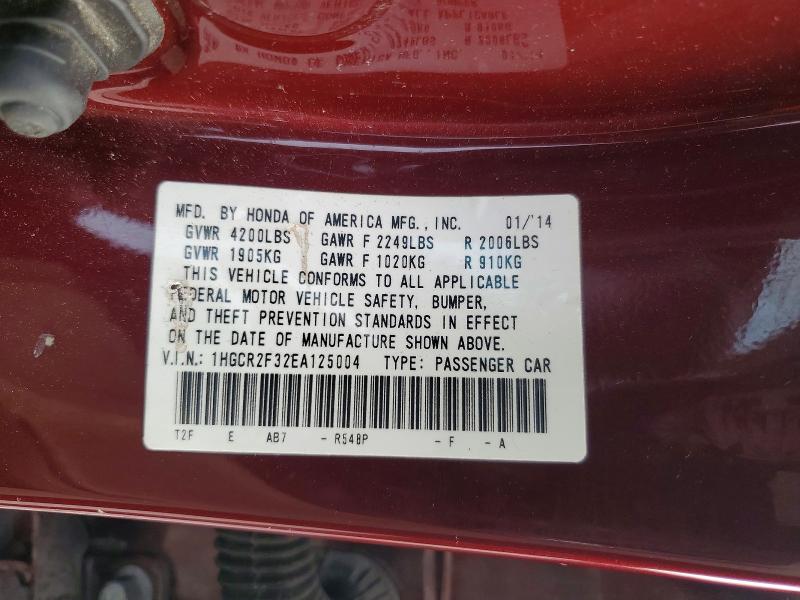 Продажа на аукционе авто 2014 Honda Accord, vin: 1HGCR2F32EA125004, номер лота: 49924786