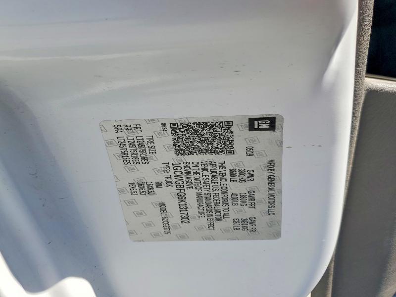 Aukcja sprzedaży 2019 Chev Express G2500, vin: 1GCWGBFG6K1317302, numer aukcji: 49399316