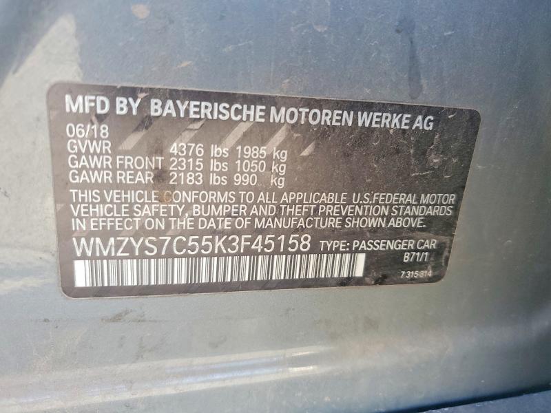 Aukcja sprzedaży 2019 Mini Cooper, vin: WMZYS7C55K3F45158, numer aukcji: 50734366