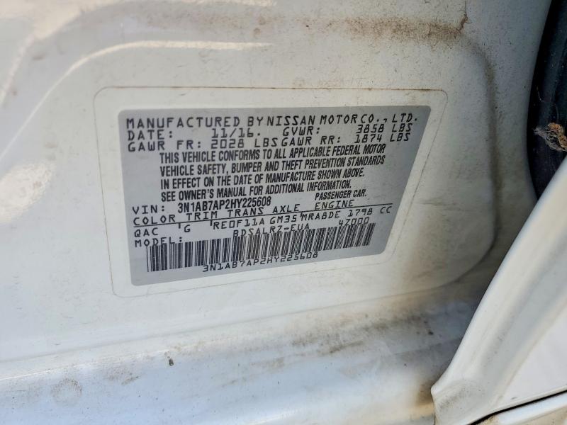 Продаж на аукціоні авто 2017 Nissan Sentra, vin: 3N1AB7AP2HY225608, номер лоту: 50993056