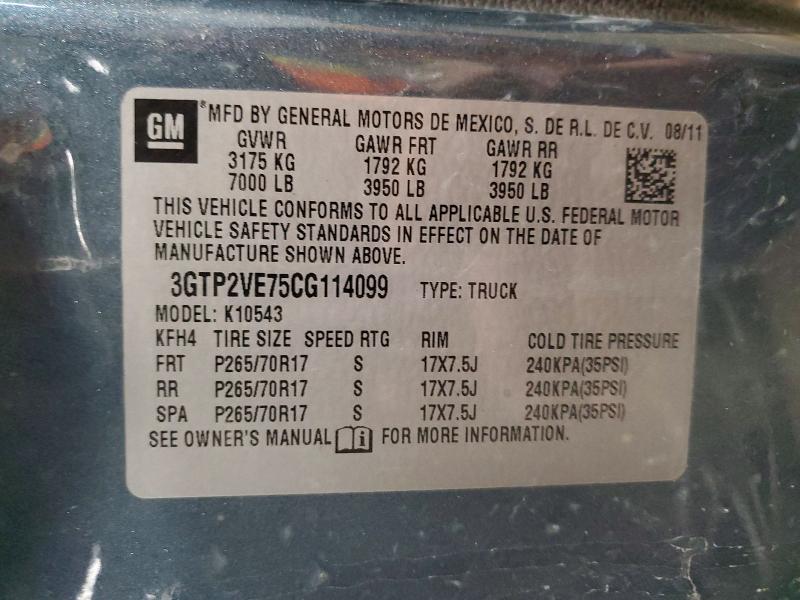 Продажа на аукционе авто 2012 Gmc Sierra, vin: 3GTP2VE75CG114099, номер лота: 48173256