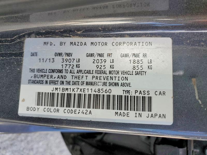 50719786 :رقم المزاد ، JM1BM1K7XE1148560 vin ، 2014 Mazda 3 مزاد بيع