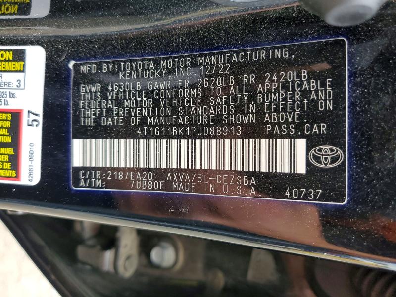 Aukcja sprzedaży 2023 Toyota Camry, vin: 4T1G11BK1PU088913, numer aukcji: 51906276