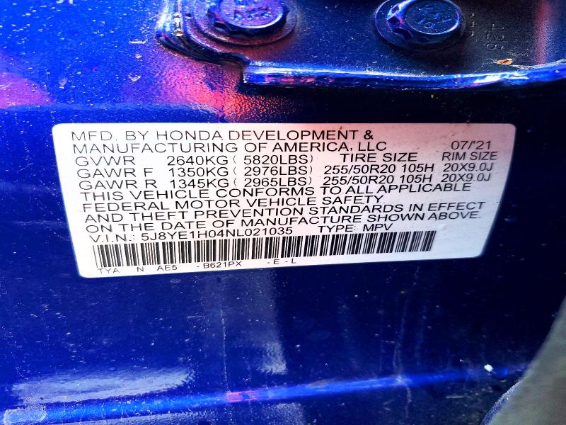 Aukcja sprzedaży 2022 Acura Mdx, vin: 5J8YE1H04NL021035, numer aukcji: 50084946