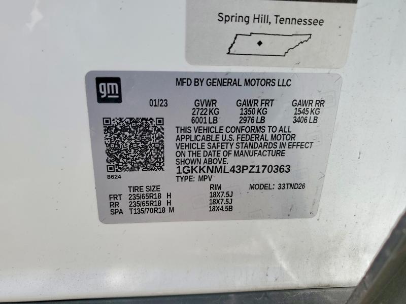 Aukcja sprzedaży 2023 Gmc Acadia, vin: 1GKKNML43PZ170363, numer aukcji: 48109296
