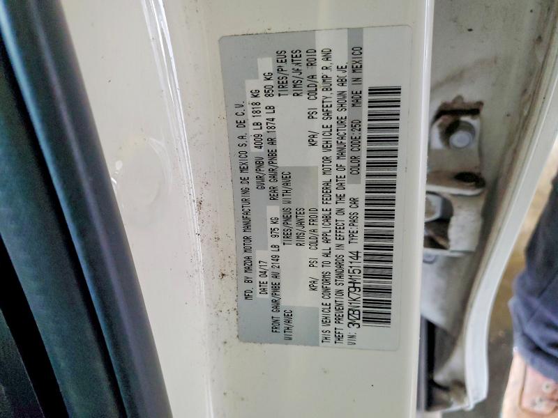50500496 :رقم المزاد ، 3MZBN1K79HM151144 vin ، 2017 Mazda 3 مزاد بيع