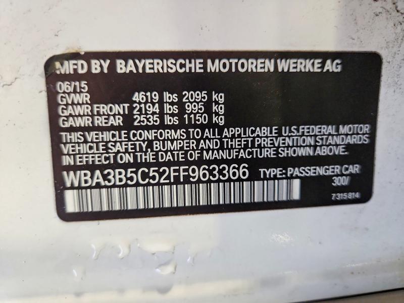 Продажа на аукционе авто 2015 Bmw 328, vin: WBA3B5C52FF963366, номер лота: 51993566
