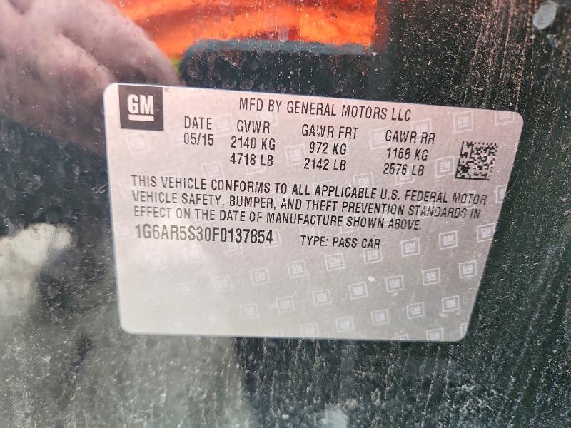 2015 Cadillac Cts მანქანა იყიდება აუქციონზე, vin: 1G6AR5S30F0137854, აუქციონის ნომერი: 48164676