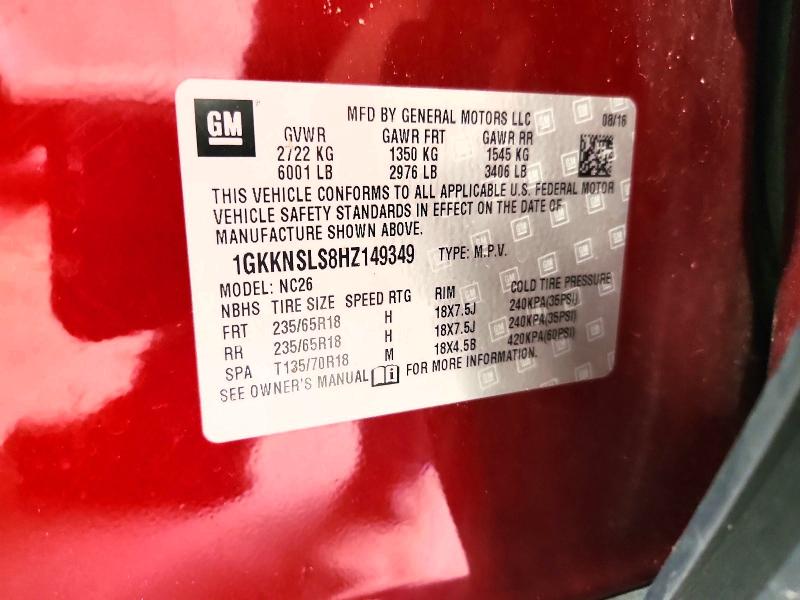 Продажа на аукционе авто 2017 Gmc Acadia, vin: 1GKKNSLS8HZ149349, номер лота: 50758366