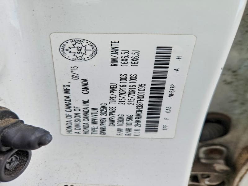 47605016 :رقم المزاد ، 2HKRM3H38FH001095 vin ، 2015 Honda Cr-v مزاد بيع