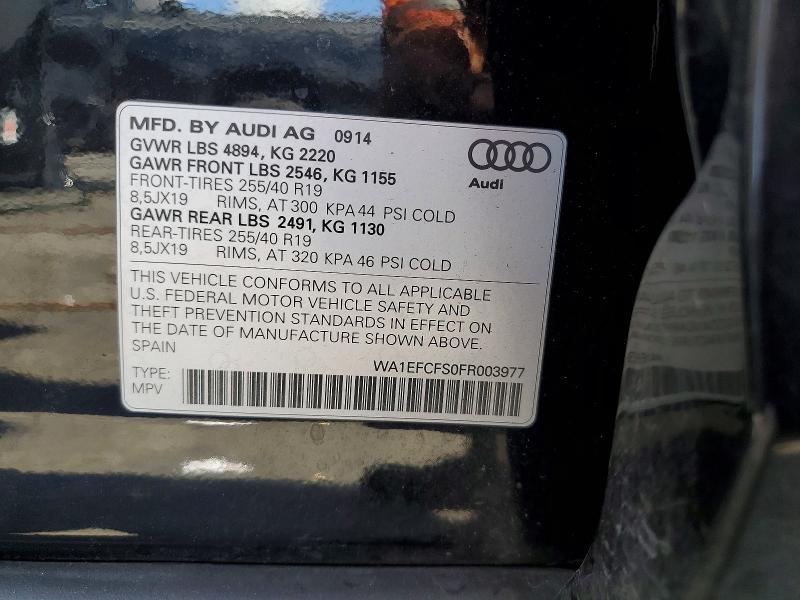 49007146 :رقم المزاد ، WA1EFCFS0FR003977 vin ، 2015 Audi Q3 مزاد بيع