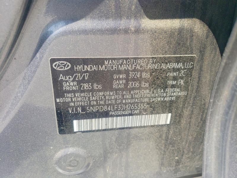 48875486 :رقم المزاد ، 5NPD84LF3JH265355 vin ، 2018 Hyundai Elantra مزاد بيع