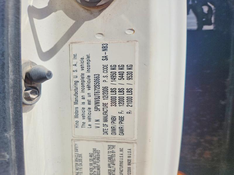 2007 Hino Hino 338 მანქანა იყიდება აუქციონზე, vin: 5PVNV8JT672S50663, აუქციონის ნომერი: 51696056