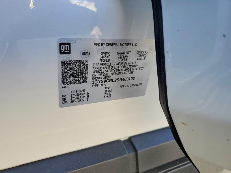 Aukcja sprzedaży 2025 Cadillac Escalade, vin: 1GYS9CRL2SR403192, numer aukcji: 48642286