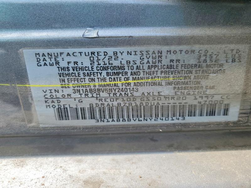 Продажа на аукционе авто 2022 Nissan Sentra, vin: 3N1AB8BV6NY240143, номер лота: 50142096