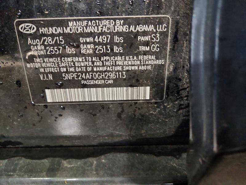 Aukcja sprzedaży 2016 Hyundai Sonata, vin: 5NPE24AF0GH296113, numer aukcji: 50263626