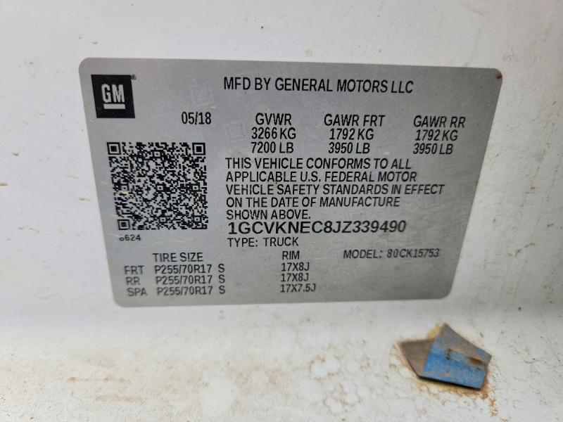 Aukcja sprzedaży 2018 Chevrolet Silverado, vin: 1GCVKNEC8JZ339490, numer aukcji: 48423836