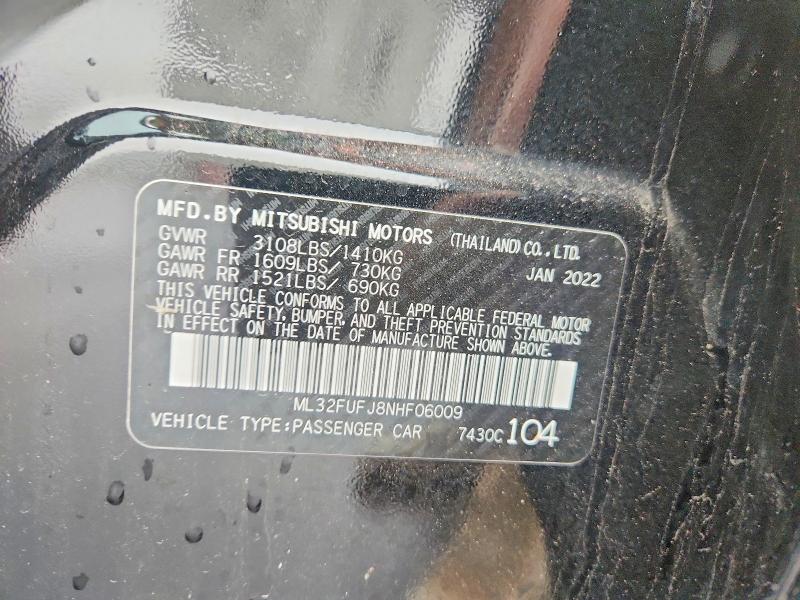 Aukcja sprzedaży 2022 Mitsubishi Mirage, vin: ML32FUFJ8NHF06009, numer aukcji: 51137526