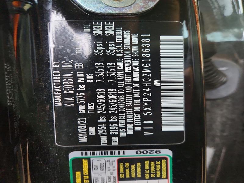 50059126 :رقم المزاد ، 5XYP24HC2MG186381 vin ، 2021 Kia Telluride مزاد بيع