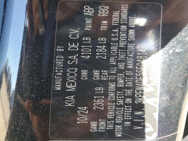 49155696 :رقم المزاد ، 3KPFW4DE5SE048142 vin ، 2025 Kia K4 مزاد بيع