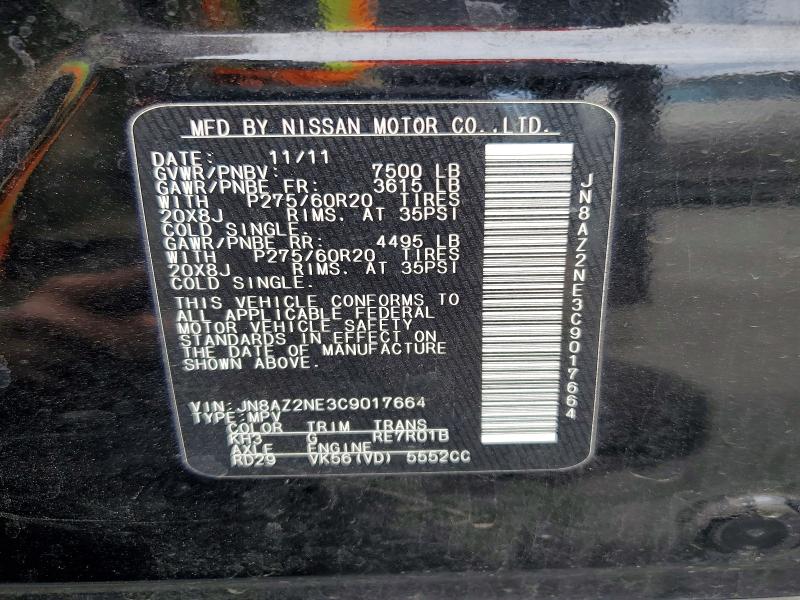 Aukcja sprzedaży 2012 Infiniti Qx56, vin: JN8AZ2NE3C9017664, numer aukcji: 49586356