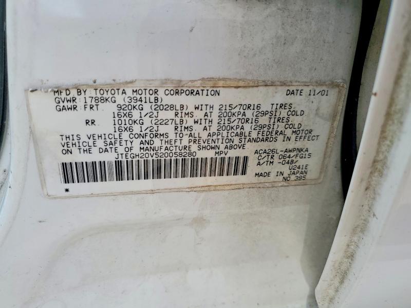 Aukcja sprzedaży 2002 Toyota Rav4, vin: JTEGH20V520058280, numer aukcji: 51699656