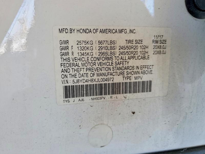 Aukcja sprzedaży 2018 Acura Mdx, vin: 5J8YD4H8XJL004972, numer aukcji: 49966846