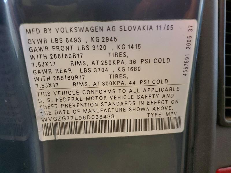 Продаж на аукціоні авто 2006 Volkswagen Touareg, vin: WVGZG77L96D038433, номер лоту: 50723136