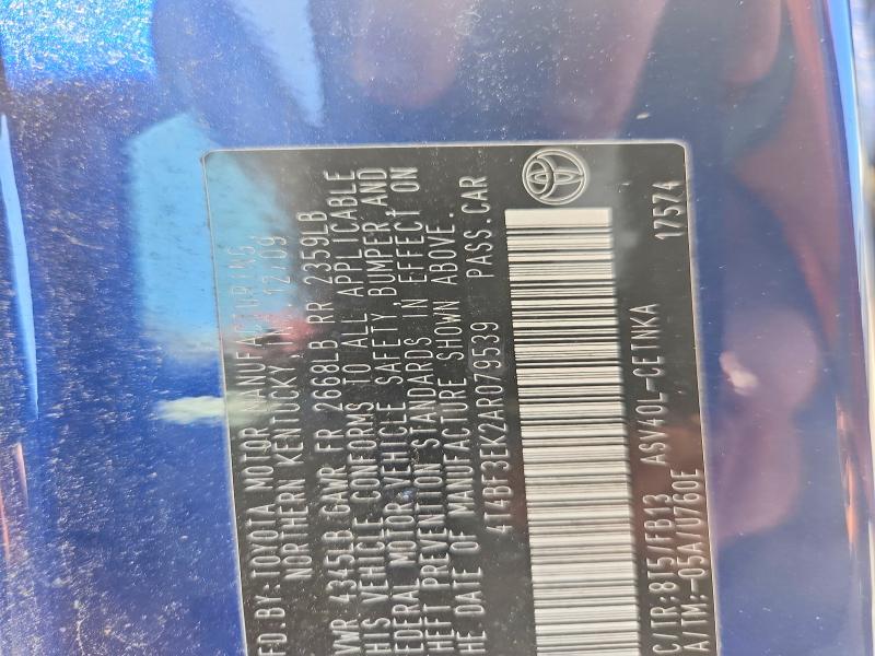 51316296 :رقم المزاد ، 4T4BF3EK2AR079539 vin ، 2010 Toyota Camry مزاد بيع