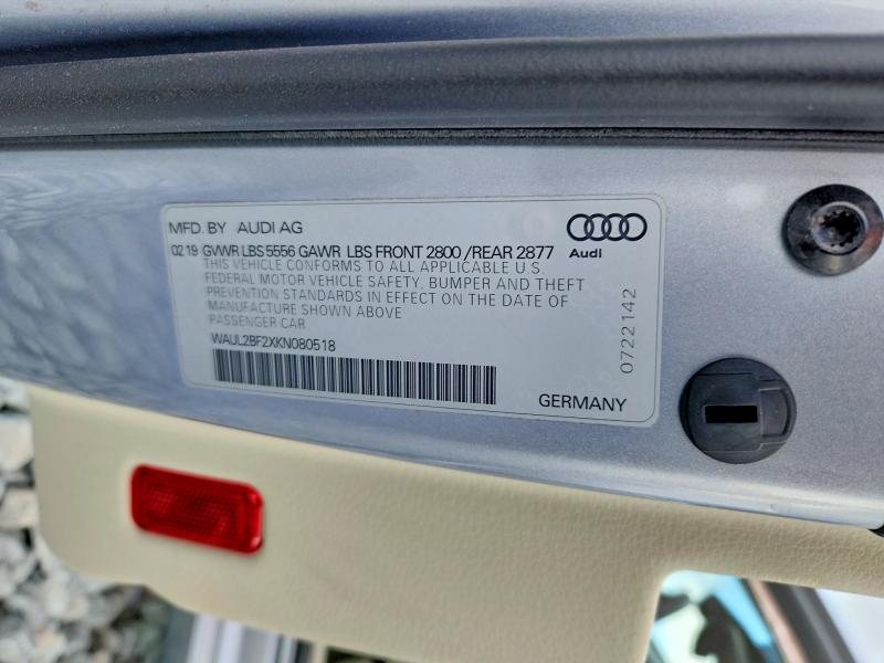 Продаж на аукціоні авто 2019 Audi A6, vin: WAUL2BF2XKN080518, номер лоту: 50582806
