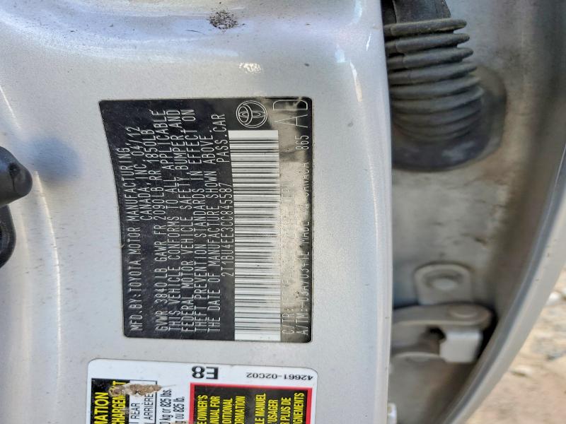 51309616 :رقم المزاد ، 2T1BU4EE3CC845587 vin ، 2012 Toyota Corolla مزاد بيع