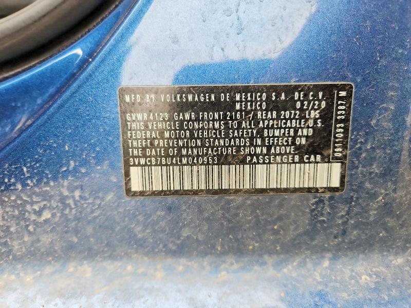 Продажа на аукционе авто 2020 Volkswagen Jetta, vin: 3VWCB7BU4LM040953, номер лота: 48908126