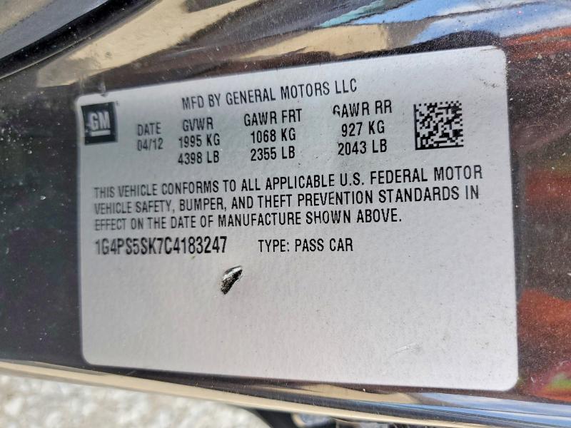 2012 Buick Verano მანქანა იყიდება აუქციონზე, vin: 1G4PS5SK7C4183247, აუქციონის ნომერი: 49431856