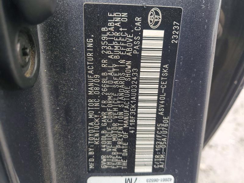 51189866 :رقم المزاد ، 4T1BF3EK1AU032433 vin ، 2010 Toyota Camry مزاد بيع