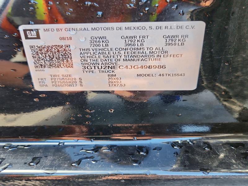 Продажа на аукционе авто 2018 Gmc Sierra, vin: 3GTU2NEC4JG498986, номер лота: 48872106
