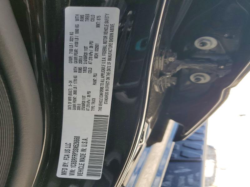 2025 Ram 1500 მანქანა იყიდება აუქციონზე, vin: 1C6SRFRP3SN526668, აუქციონის ნომერი: 49333766