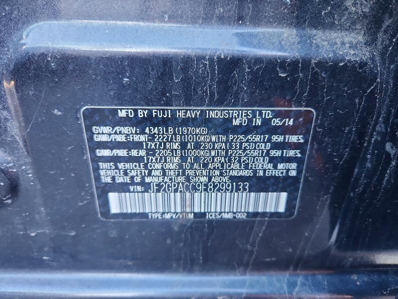 2014 Subaru Xv Crosstrek მანქანა იყიდება აუქციონზე, vin: JF2GPACC9E8299133, აუქციონის ნომერი: 48840716