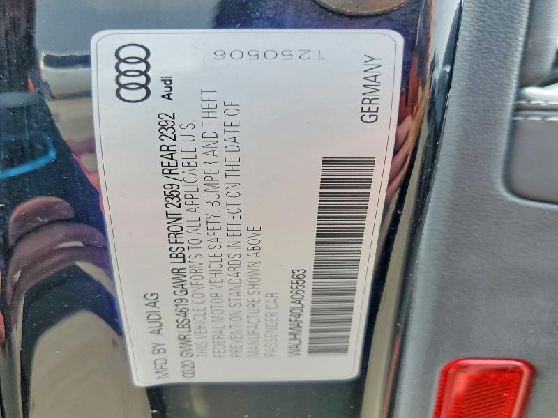 Продажа на аукционе авто 2020 Audi A4, vin: WAUHMAF40LA065563, номер лота: 51260886