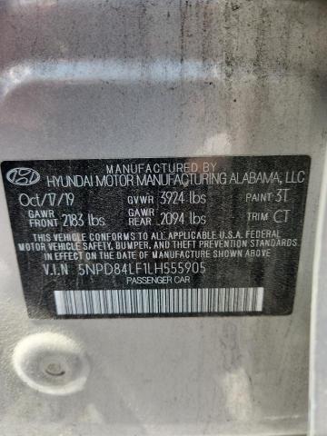 2020 Hyundai Elantra მანქანა იყიდება აუქციონზე, vin: 5NPD84LF1LH555905, აუქციონის ნომერი: 50557186