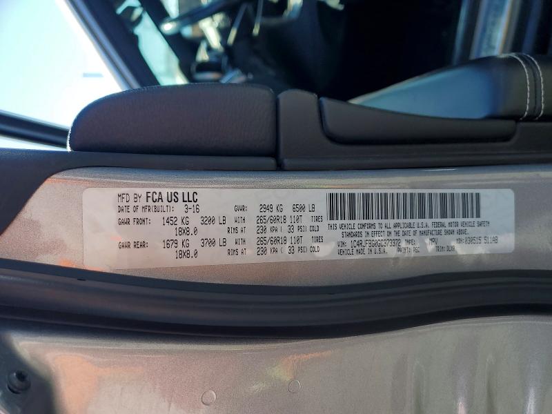 48974996 :رقم المزاد ، 1C4RJFBG0GC373372 vin ، 2016 Jeep Grand Cherokee مزاد بيع