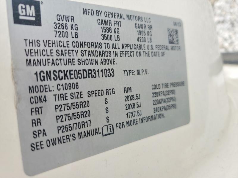 51491266 :رقم المزاد ، 1GNSCKE05DR311033 vin ، 2013 Chevrolet Suburban مزاد بيع