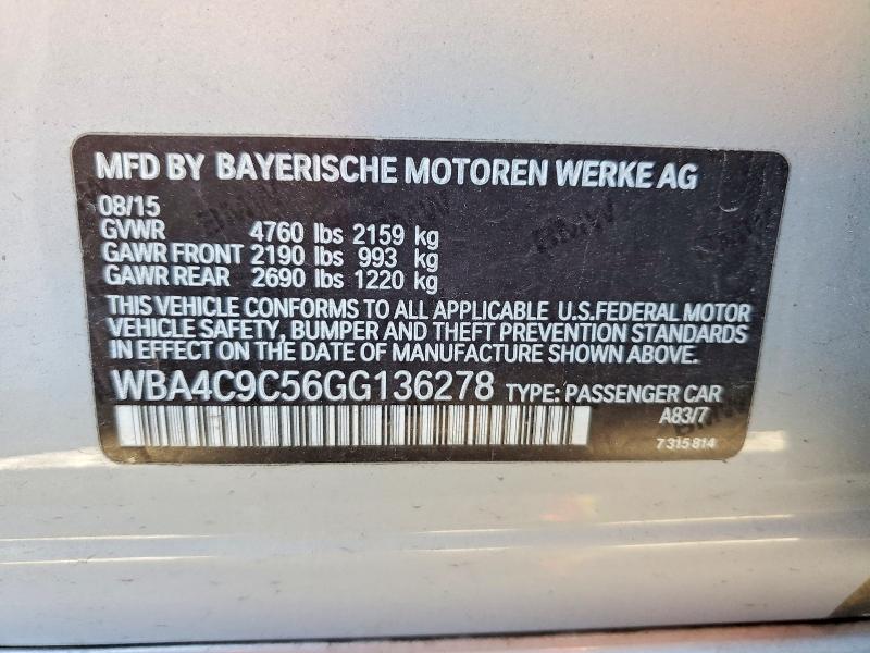 2016 Bmw 428 მანქანა იყიდება აუქციონზე, vin: WBA4C9C56GG136278, აუქციონის ნომერი: 49314086