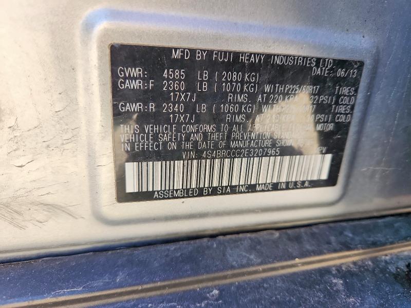 2014 Subaru Outback მანქანა იყიდება აუქციონზე, vin: 4S4BRCCC2E3207965, აუქციონის ნომერი: 51431546