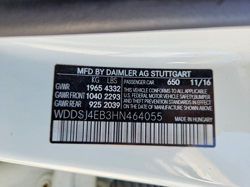 Продажа на аукционе авто 2017 Mercedes-benz Cla, vin: WDDSJ4EB3HN464055, номер лота: 48951516