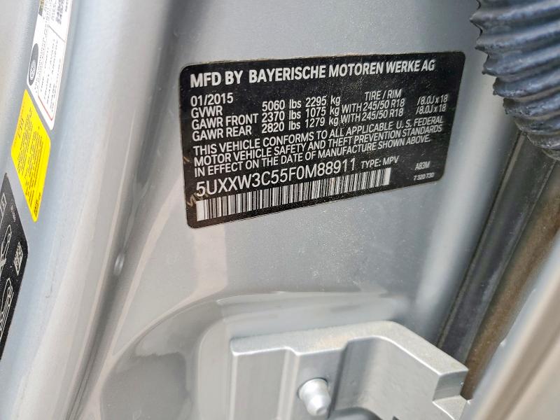 50275406 :رقم المزاد ، 5UXXW3C55F0M88911 vin ، 2015 Bmw X4 مزاد بيع