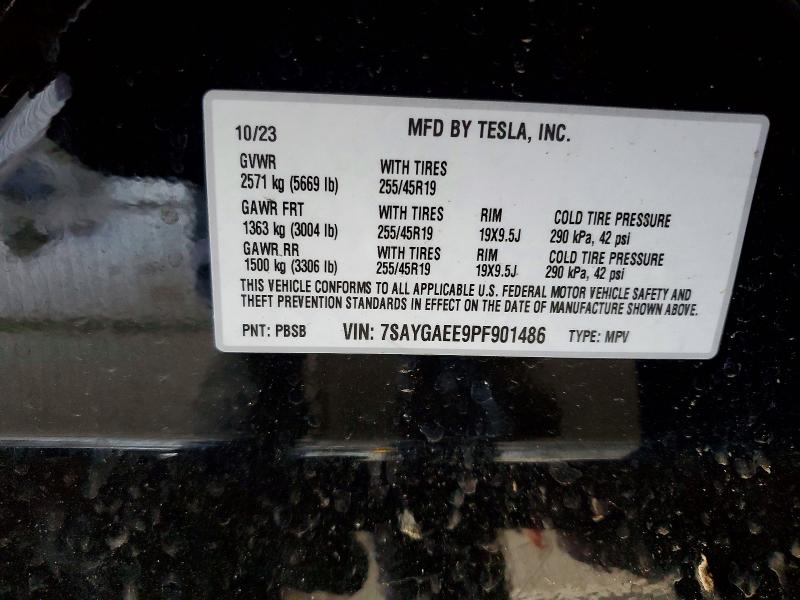 Aukcja sprzedaży 2023 Tesla Model Y, vin: 7SAYGAEE9PF901486, numer aukcji: 50927626