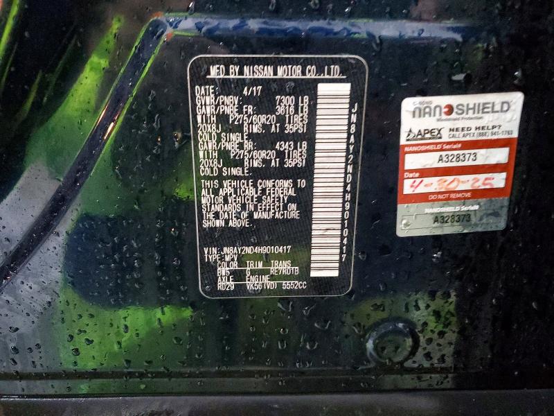 Aukcja sprzedaży 2017 Nissan Armada, vin: JN8AY2ND4H9010417, numer aukcji: 50704636