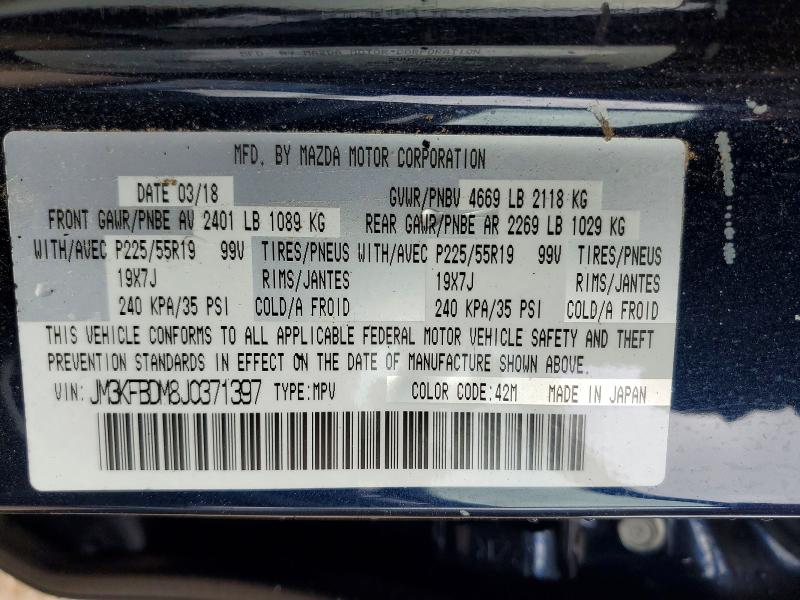 Aukcja sprzedaży 2018 Mazda Cx-5, vin: JM3KFBDM8J0371397, numer aukcji: 51018016