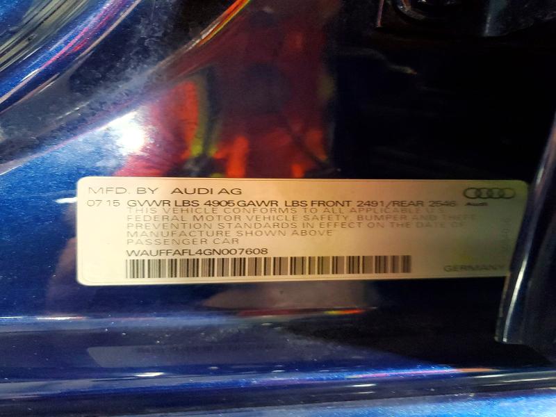Продажа на аукционе авто 2016 Audi A4, vin: WAUFFAFL4GN007608, номер лота: 49652796