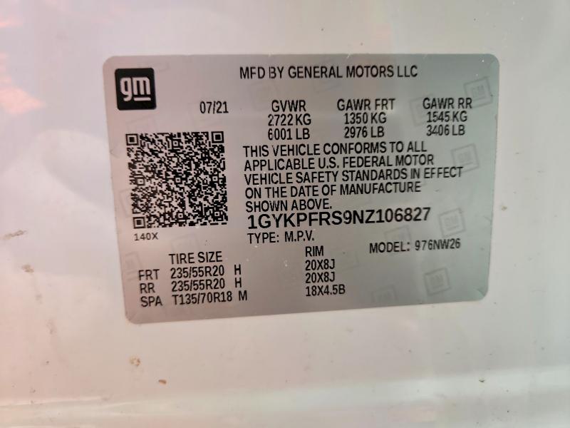 Продажа на аукционе авто 2022 Cadillac Xt6, vin: 1GYKPFRS9NZ106827, номер лота: 47963076